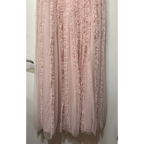 Mac Duggal V Neck Puff Sleeve Ruffle Tiered A Line Gown Rose Size 2 NWOT #A8050 - Picture 9 of 15